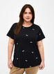 T-shirt van biologisch katoen met strikjes, Black W. Bow Emb. , Model image number 0