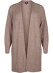 FLASH - Geribde cardigan met splitten, Brown Lentil Melange, Packshot image number 0