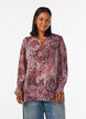 Tunic met paisleyprint en gesmokte manchetten, Roze, Model image number 0