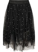 Tule midirok met parels, Zwart, Packshot image number 0