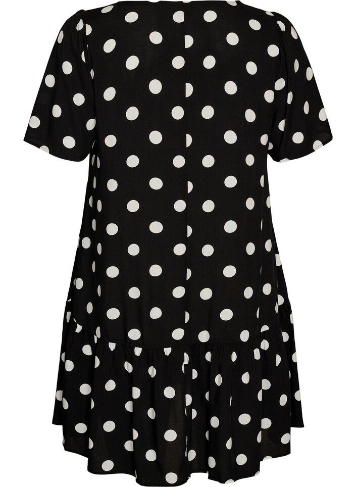 Jurk van viscose met coupenaad, Zwart, Packshot image number 1