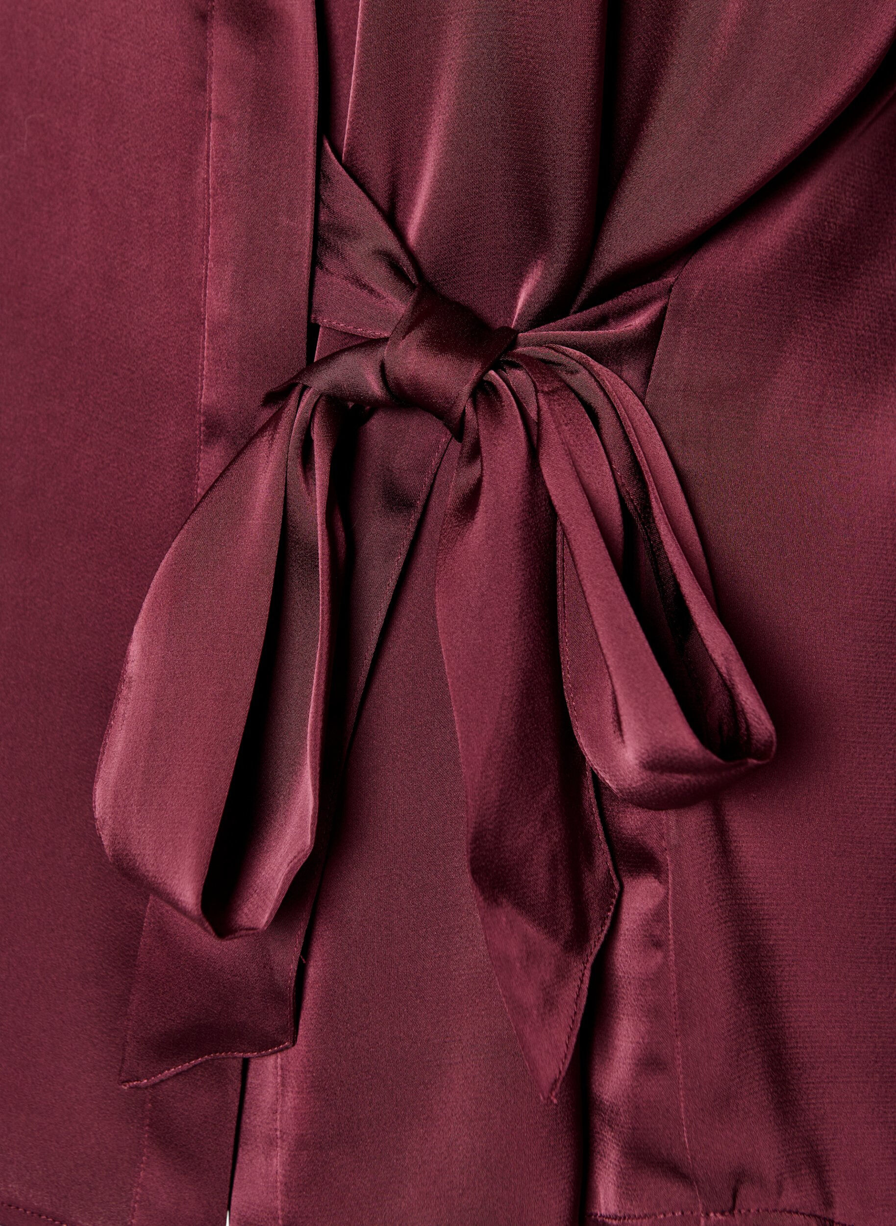 ZizziShirt met satijnlook en wikkeleffect, Rood, Packshot image number 3