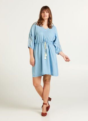 Denim jurk, Light blue denim, Model image number 2