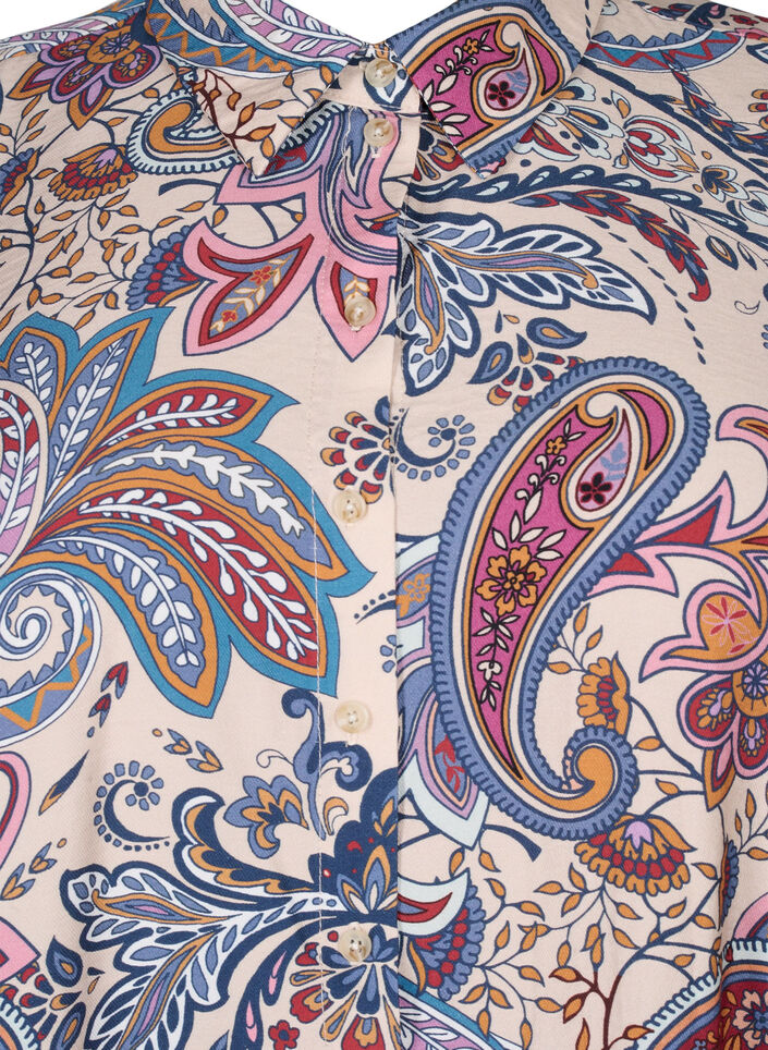 Viscose tuniek met 3/4-mouwen en paisley print, Sand Do. Paisley AOP, Packshot image number 2