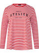 Gestreepte blouse met motief, Whitew.FlameS.Stripe, Packshot image number 0