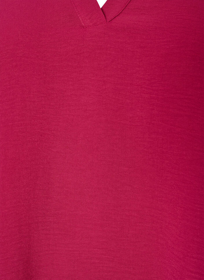 Blouse met smockmanchetten en V-hals, Rood, Packshot image number 2