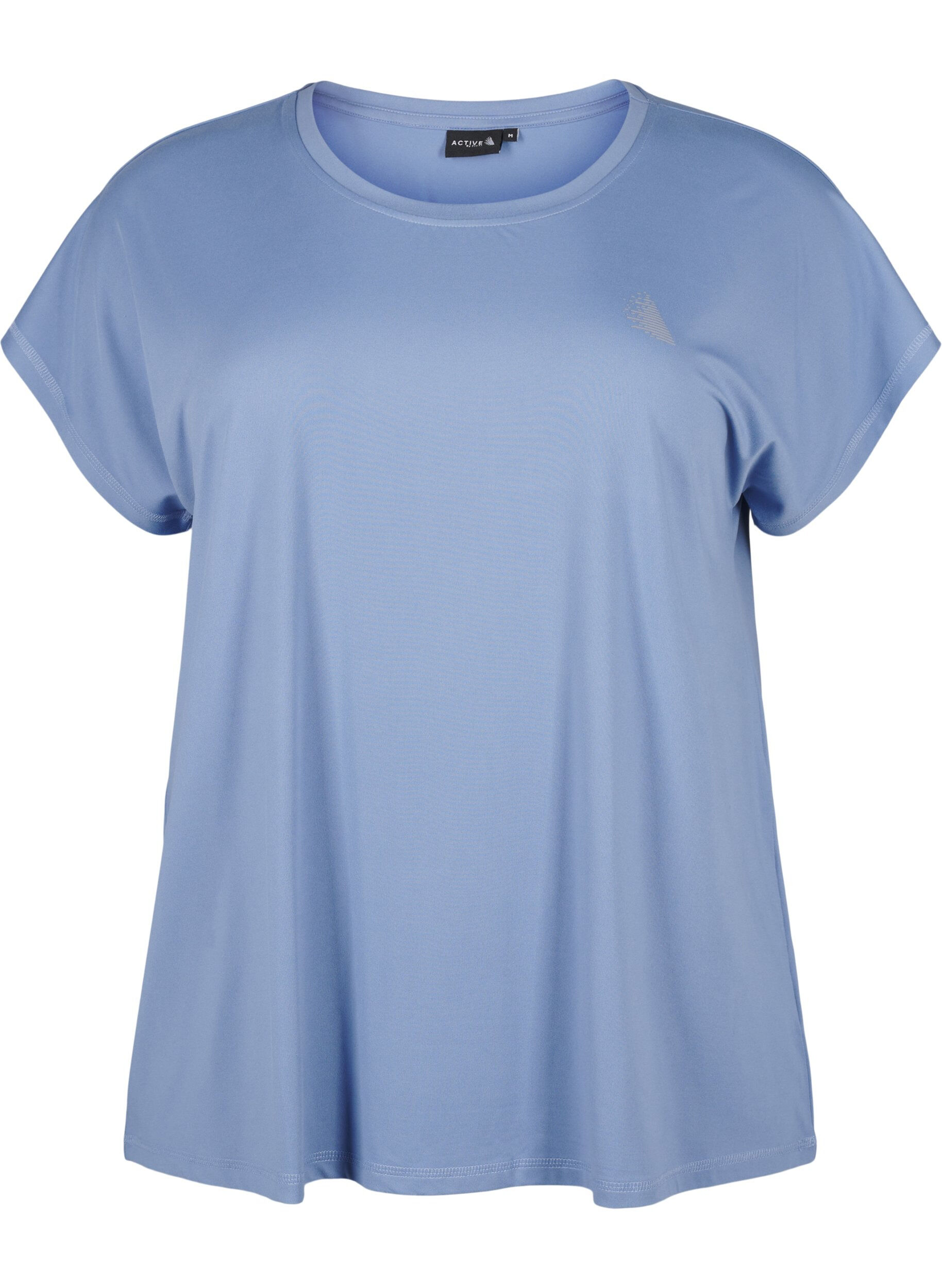 Zizzi Effen gekleurd T-shirt voor sporten, Blauw, Packshot image number 0