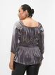 Zilverkleurige blouse met 3/4 mouwen en smok, Dark Silver, Model image number 1
