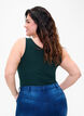 Effen gekleurd basic top in katoen, Groen, Model image number 2