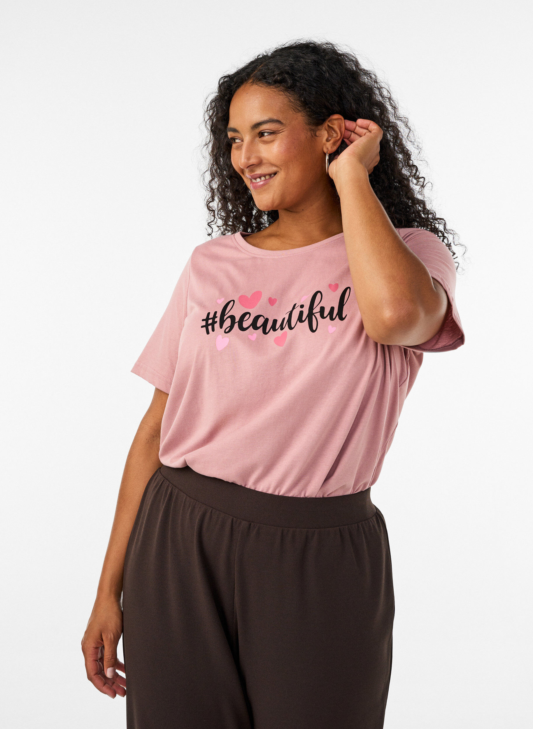 ZizziT-shirt met print, Rood, Model image number 0
