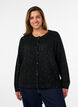 Cardigan met pailletten en knopen, Zwart, Model image number 0