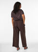 Corduroy broek met wijde pijpen en een hoge taille, Bruin, Model image number 1