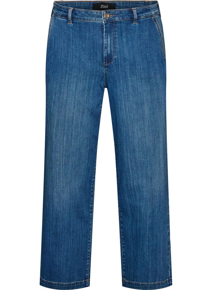 Wide fit Myra jeans met hoge taille, Blauw, Packshot image number 0