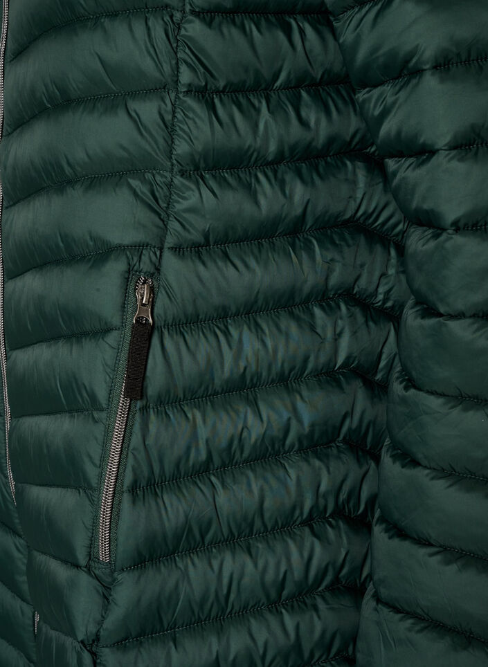 Lichtgewicht jas met zakken en afneembare capuchon, Groen, Packshot image number 3