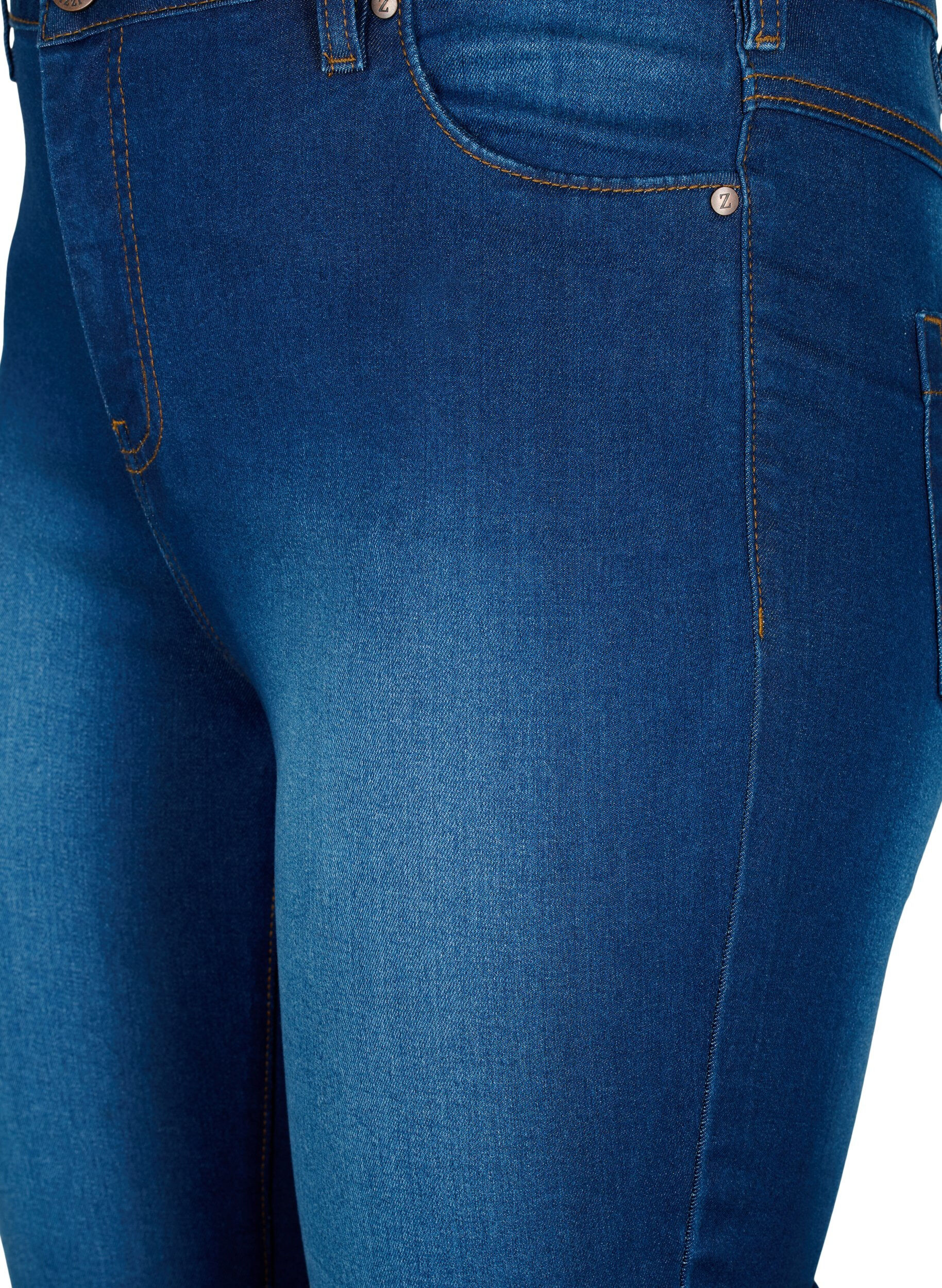 Zizzi Amy capri jeans met hoge taille en super strakke pasvorm, Blauw, Packshot image number 2