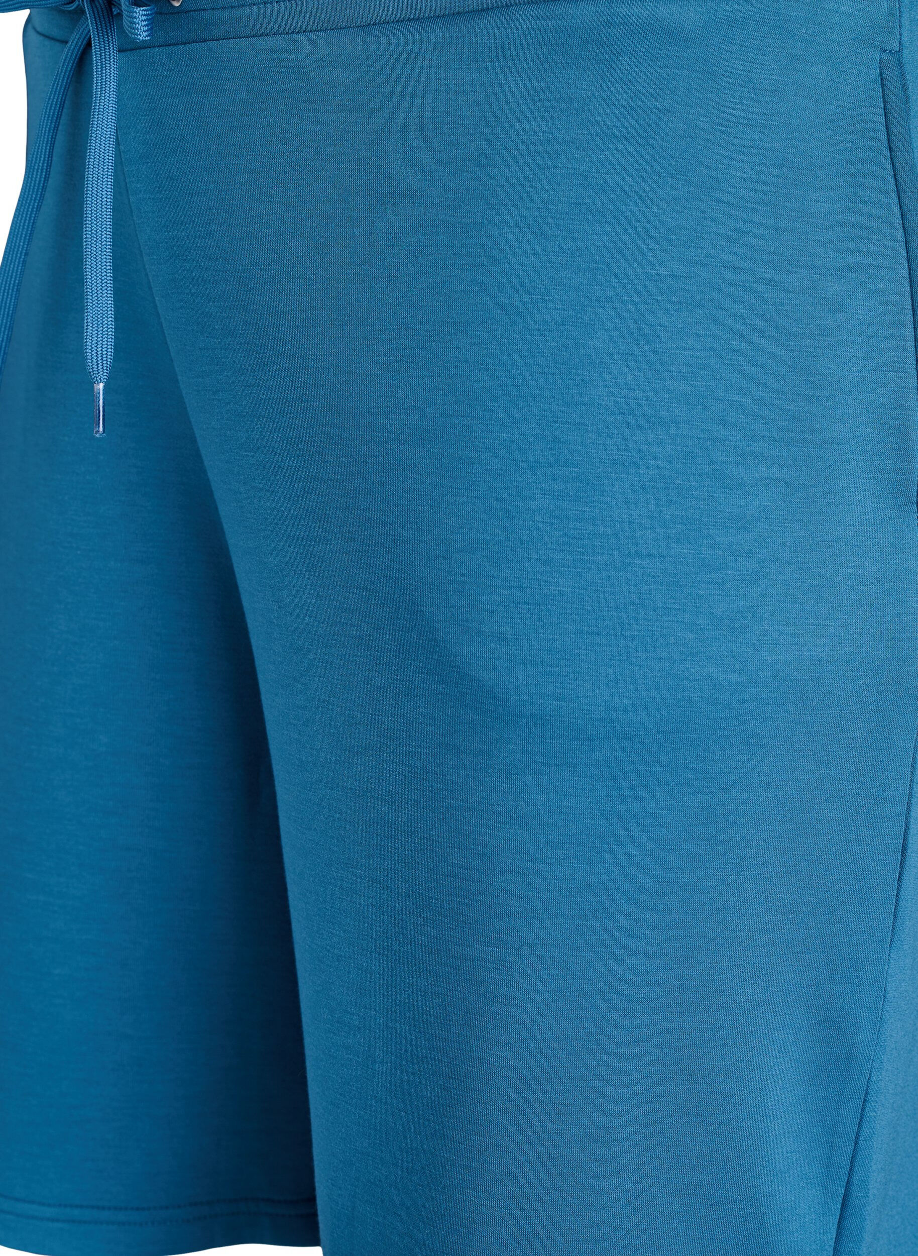 Zizzi Shorts van modalmix met zakken, Blauw, Packshot image number 2