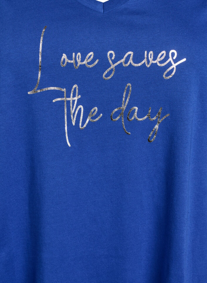 Nachtjapon van biologisch katoen met V-hals, , Packshot image number 2