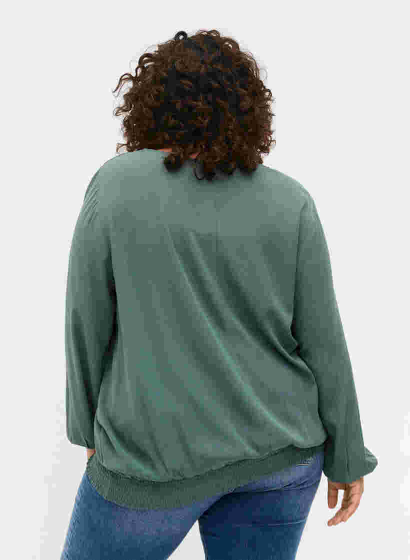 Viscose blouse met smok, Sea Pine, Model image number 1