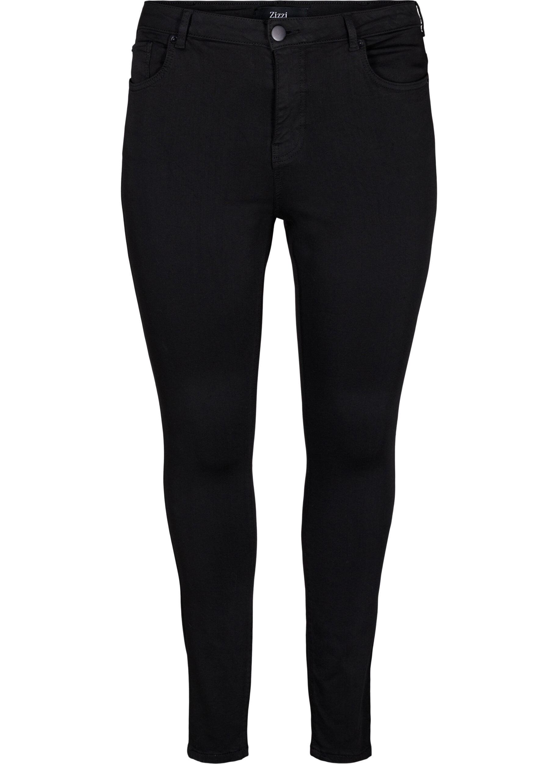 Zizzi Stay black Amy jeans met hoge taille, Black, Packshot image number 0