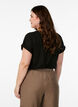T-shirt met korte mouwen in een katoenmix, Zwart, Model image number 2