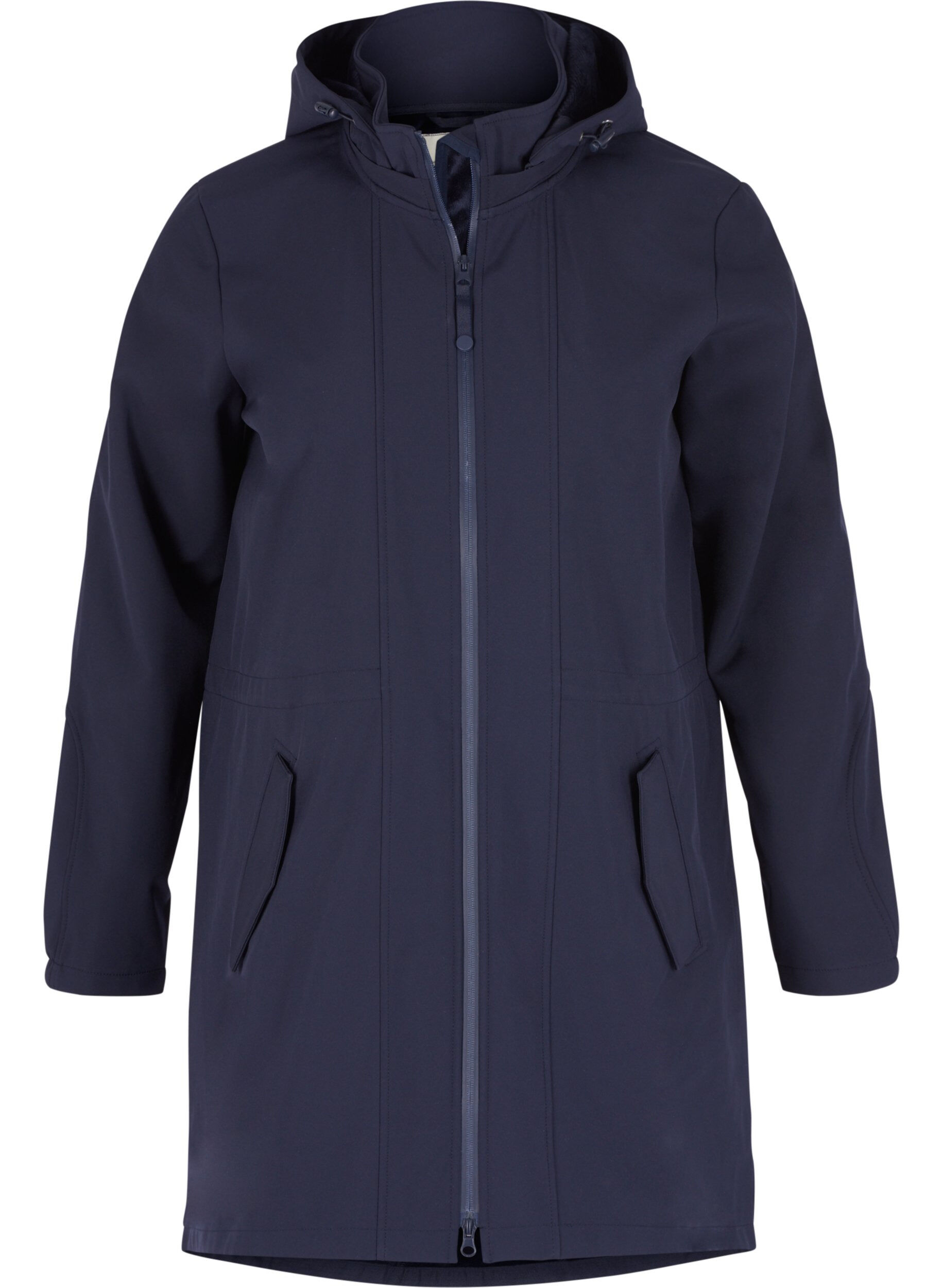 Zizzi Softshell jas met capuchon, Night Sky solid, Packshot image number 0