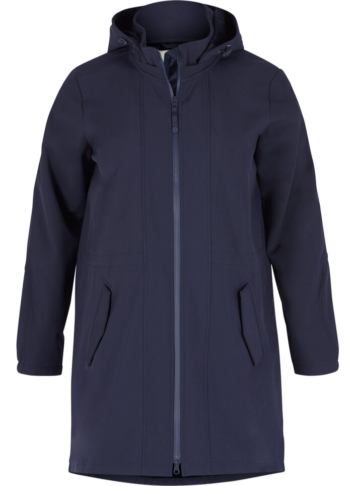 Softshell jas met capuchon, Night Sky solid, Packshot image number 0