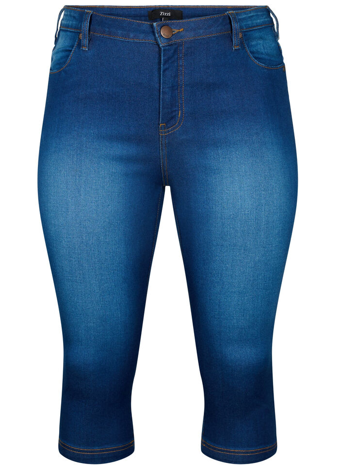 Amy capri jeans met hoge taille en super strakke pasvorm, Blauw, Packshot image number 0