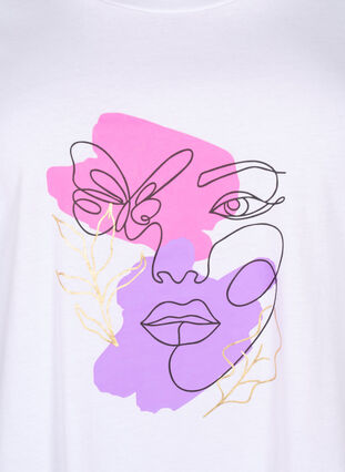 Katoenen T-shirt met motief, B. White w. Face, Packshot image number 2