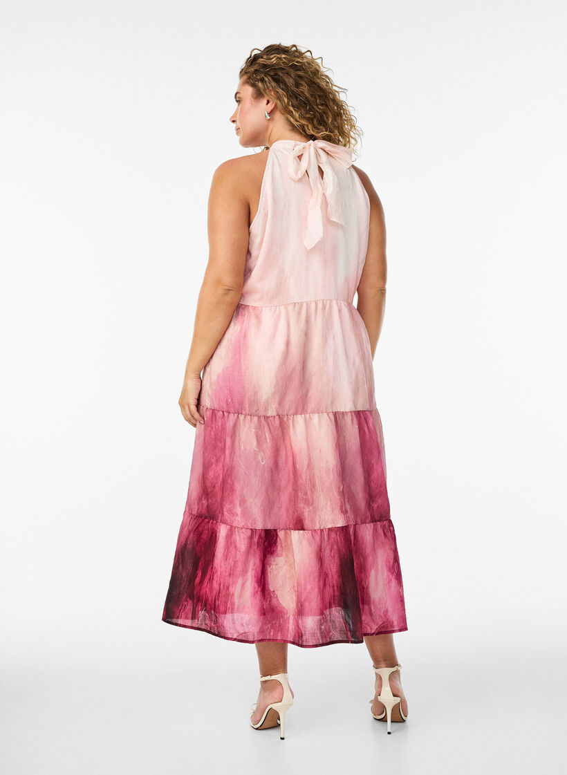 Midi halterjurk, Roze, Model image number 1