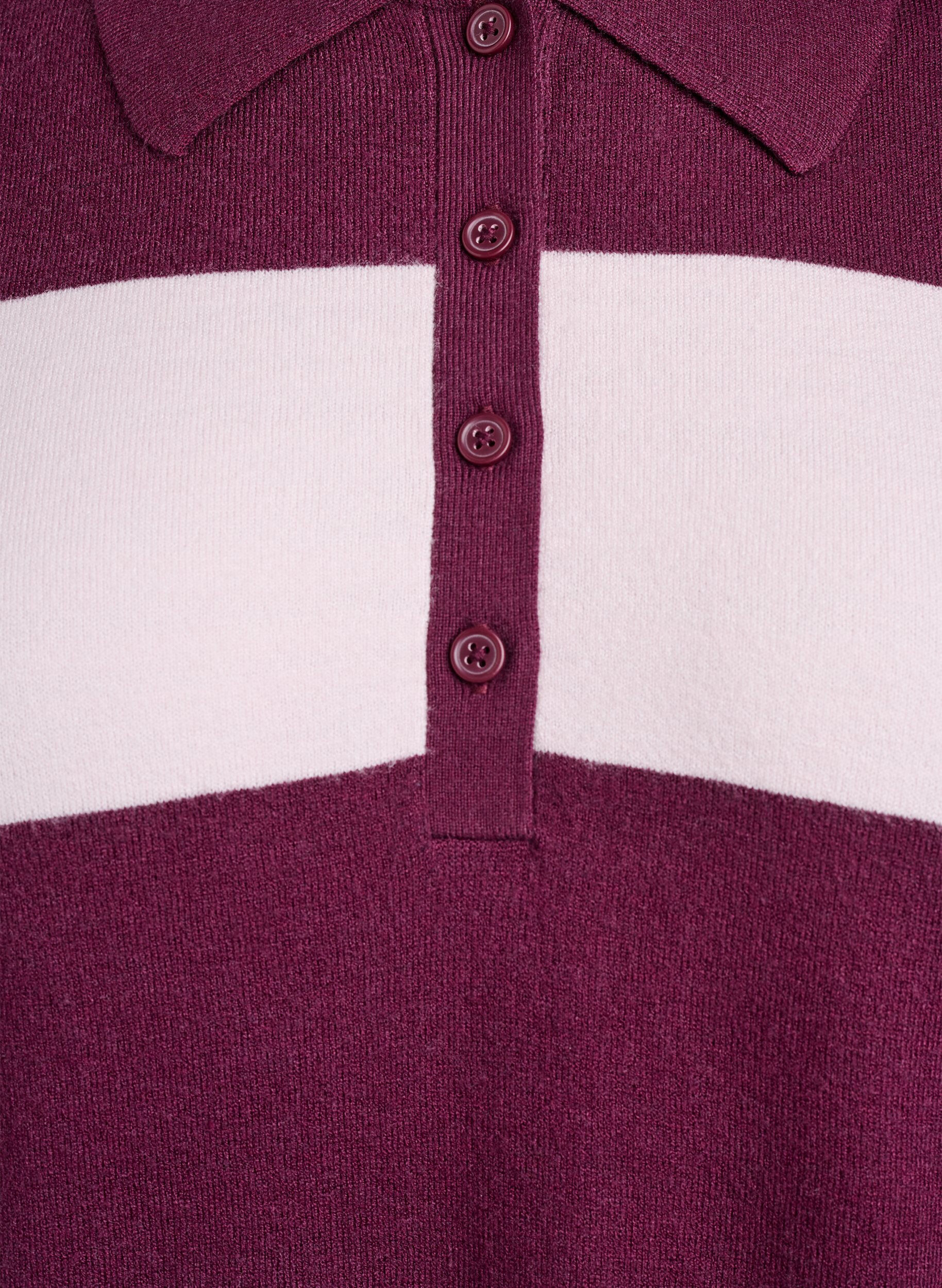 Zizzi Strik blouse met kraag, Rood, Packshot image number 2