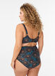 Bikinibroekje met print en hoge taille, Blauw, Model image number 1