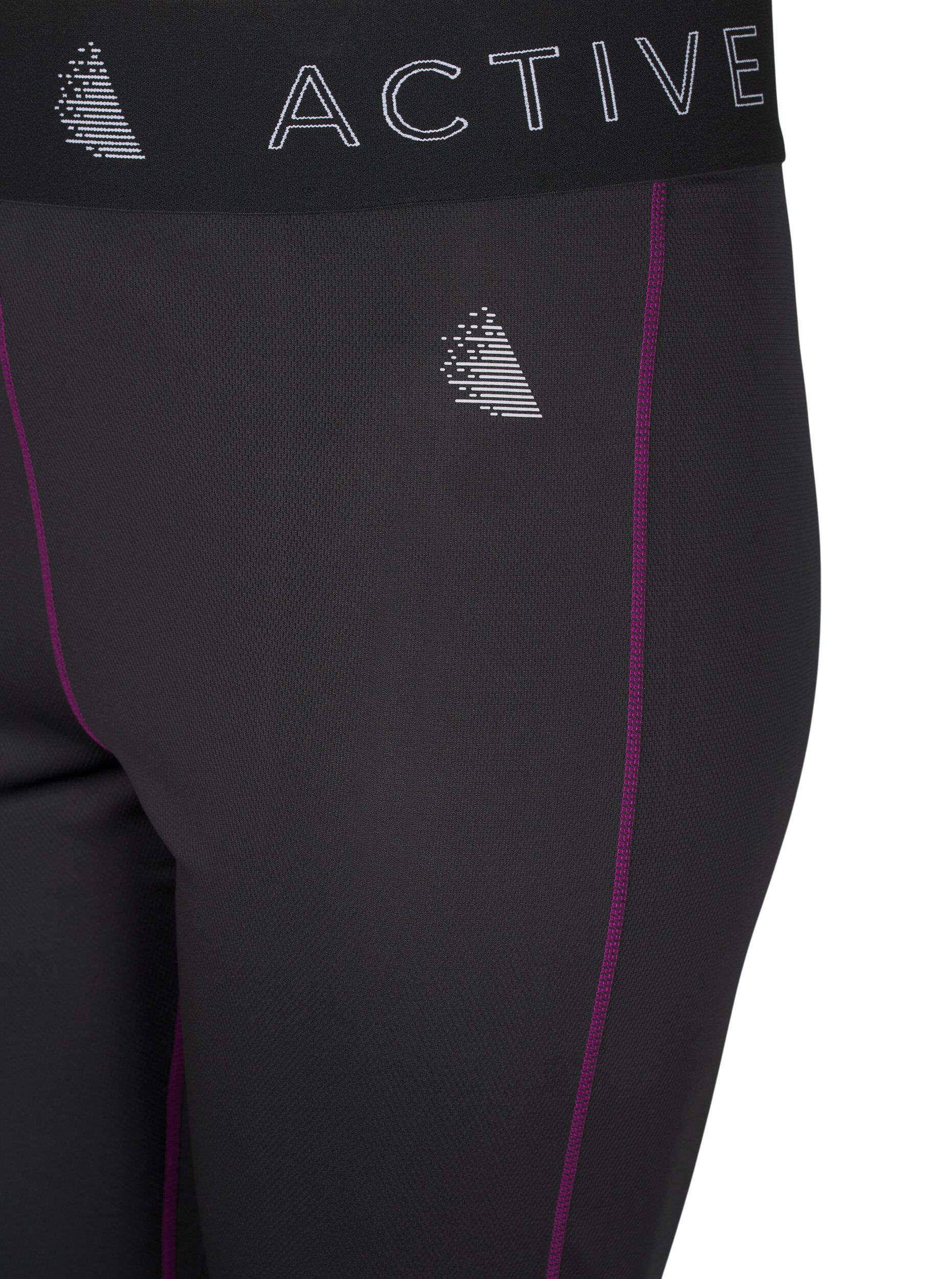Zizzi Baselayer broek met contrastdetails, Black w. Charisma, Packshot image number 2