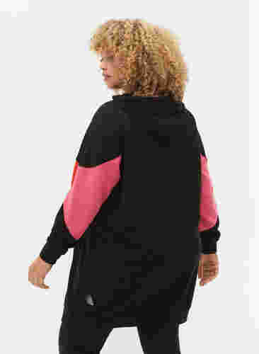 Sweaterjurk met colorblock en zakken, Black, Model image number 1