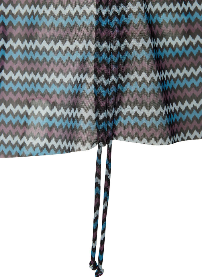 Tankinitop met patroon en beugel en gekruiste banden, Blauw, Packshot image number 3