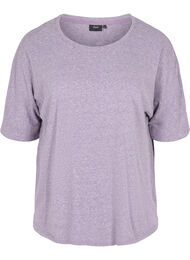 Gemêleerde blouse met korte mouwen, Vintage Violet Mel.