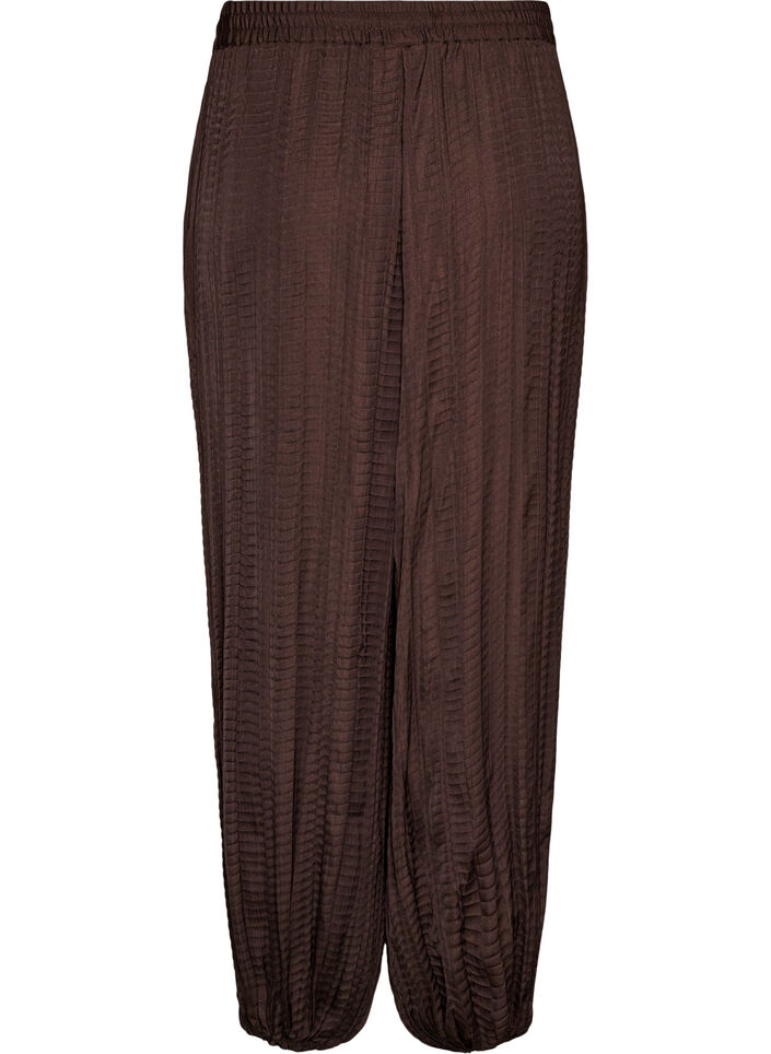 Ballonbroek met structuur en elastische taille, Bruin, Packshot image number 1