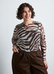 Mesh blouse met print, Bruin, Model image number 0
