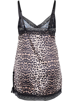Pyjama jurk in luipaard print met kant, Animal Print, Packshot image number 1