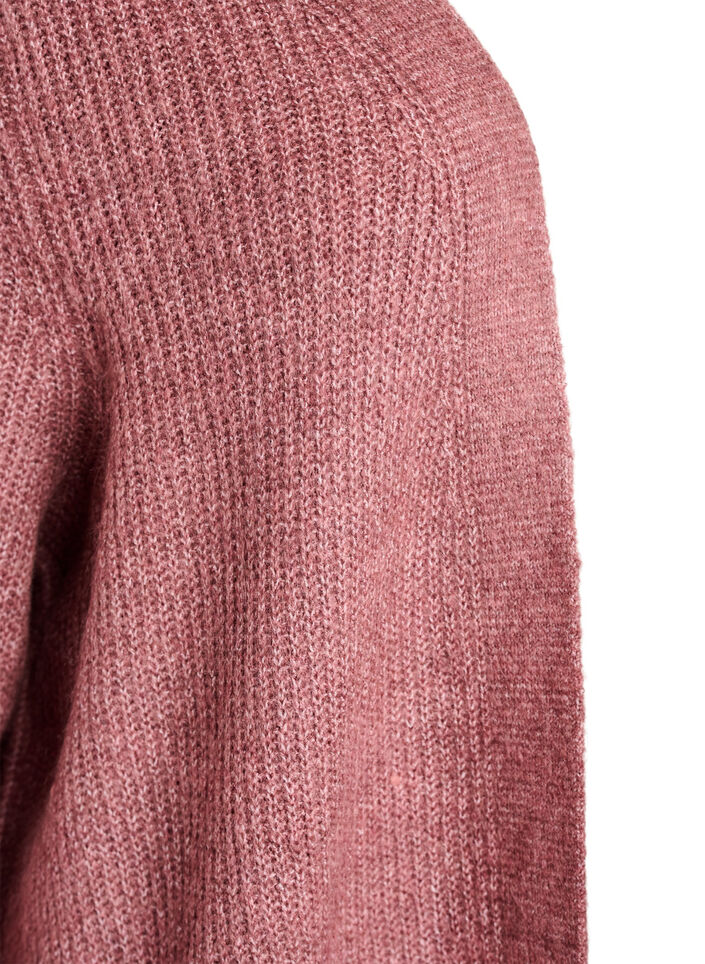 Lange geribde cardigan met een open voorkant, Roze, Packshot image number 2