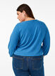 Blouse met textuur en 3/4 mouwen, Blauw, Model image number 2