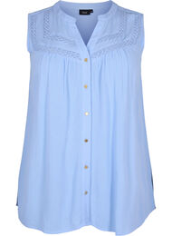 Mouwloze viscose blouse met gehaakt detail, Serenity