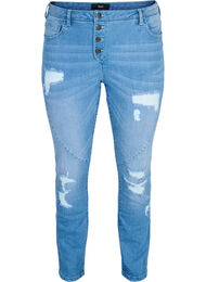 Slim fit Emily jeans met slijtage, Light blue