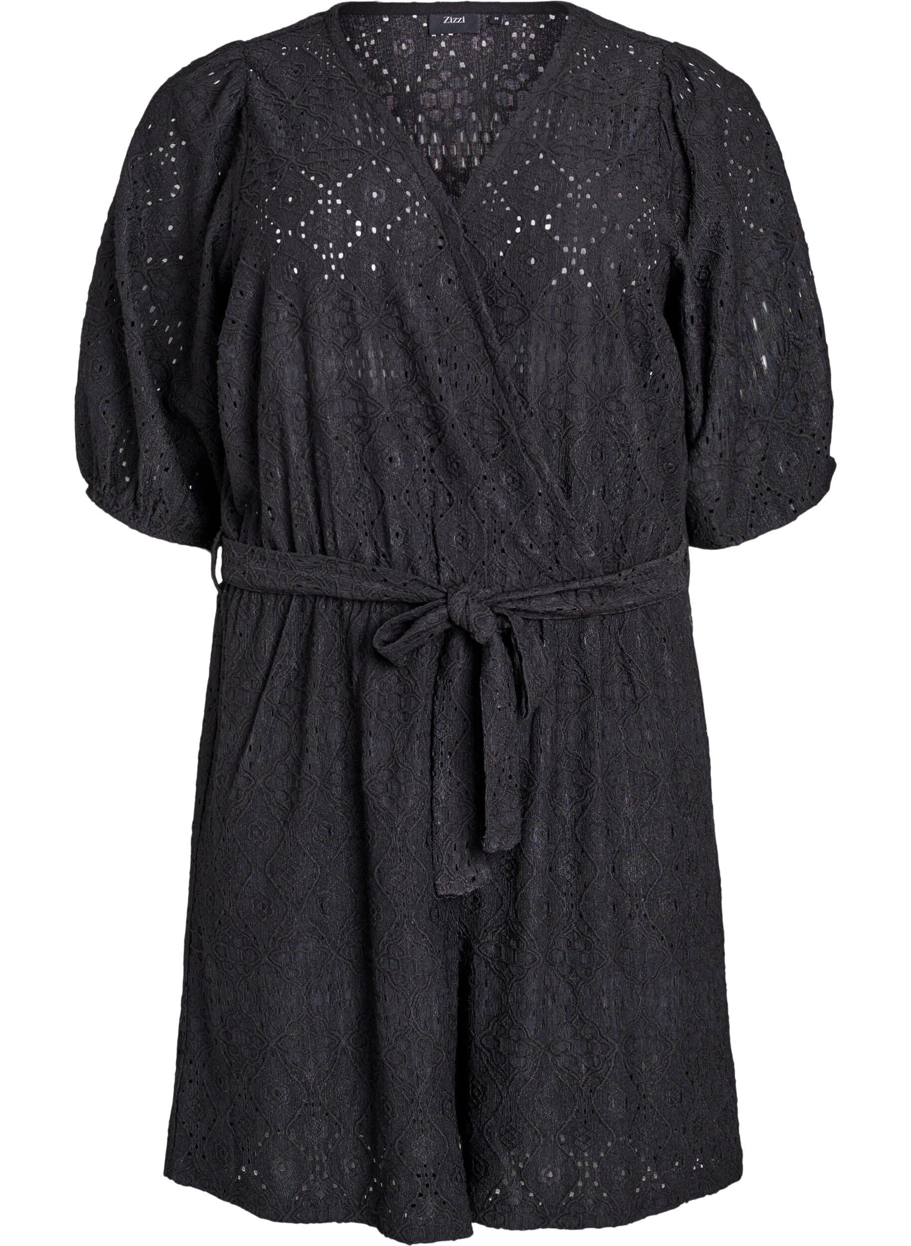 Playsuit met korte mouwen en strik