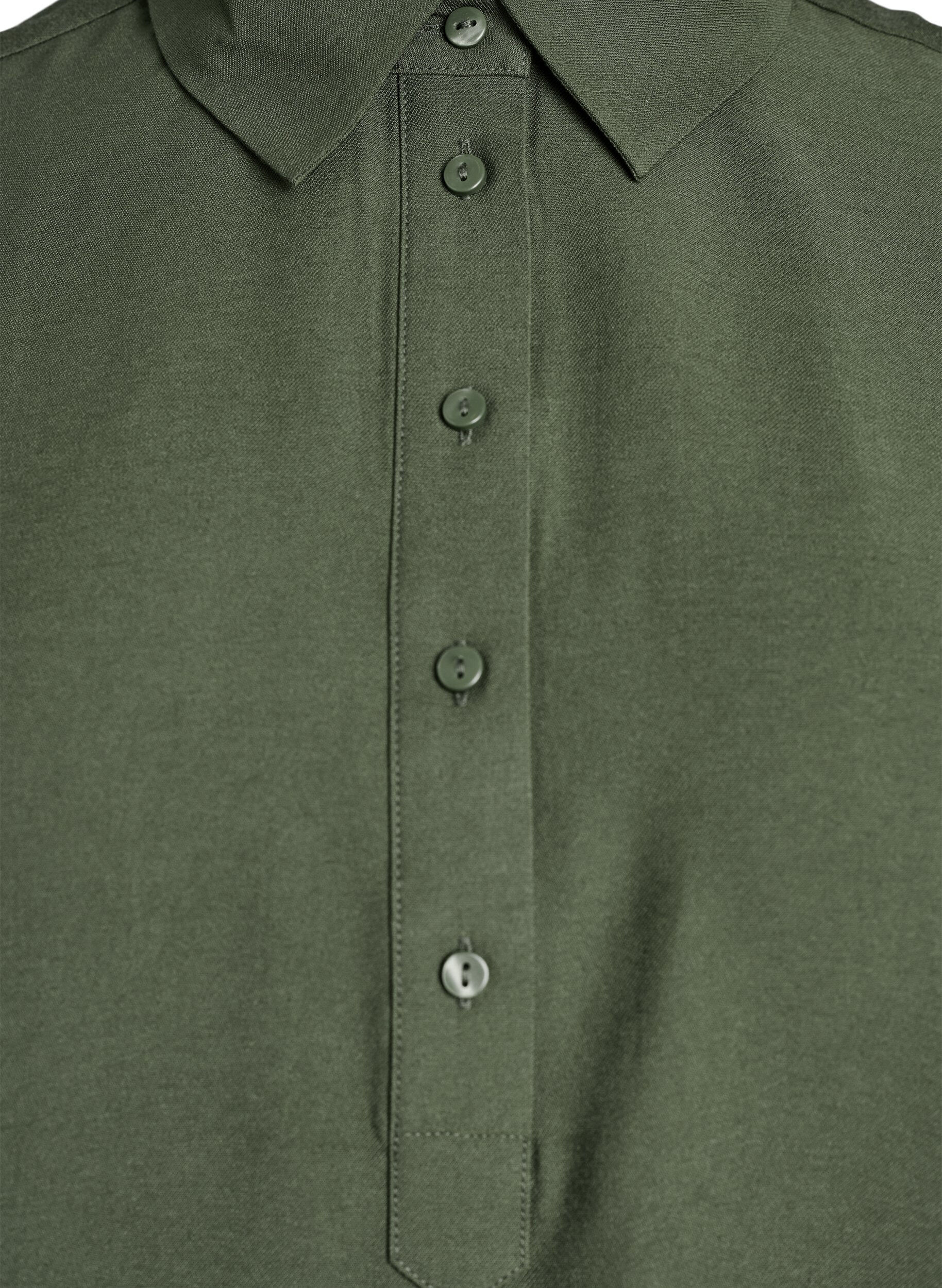 Zizzi Blouse met knoopdetail op de rug, Groen, Packshot image number 2