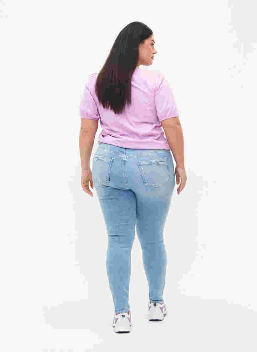 Amy jeans met hoge taille en super slanke pasvorm, Light blue, Model image number 1
