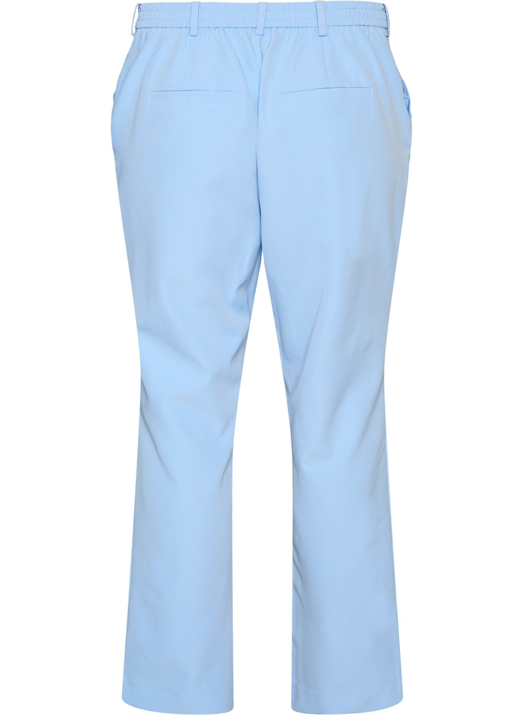 Zizzi Broek met zakken en rechte pijpen, Blauw, Packshot image number 1