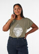 T-shirt met decoratieve print aan de voorkant, Groen, Model image number 0
