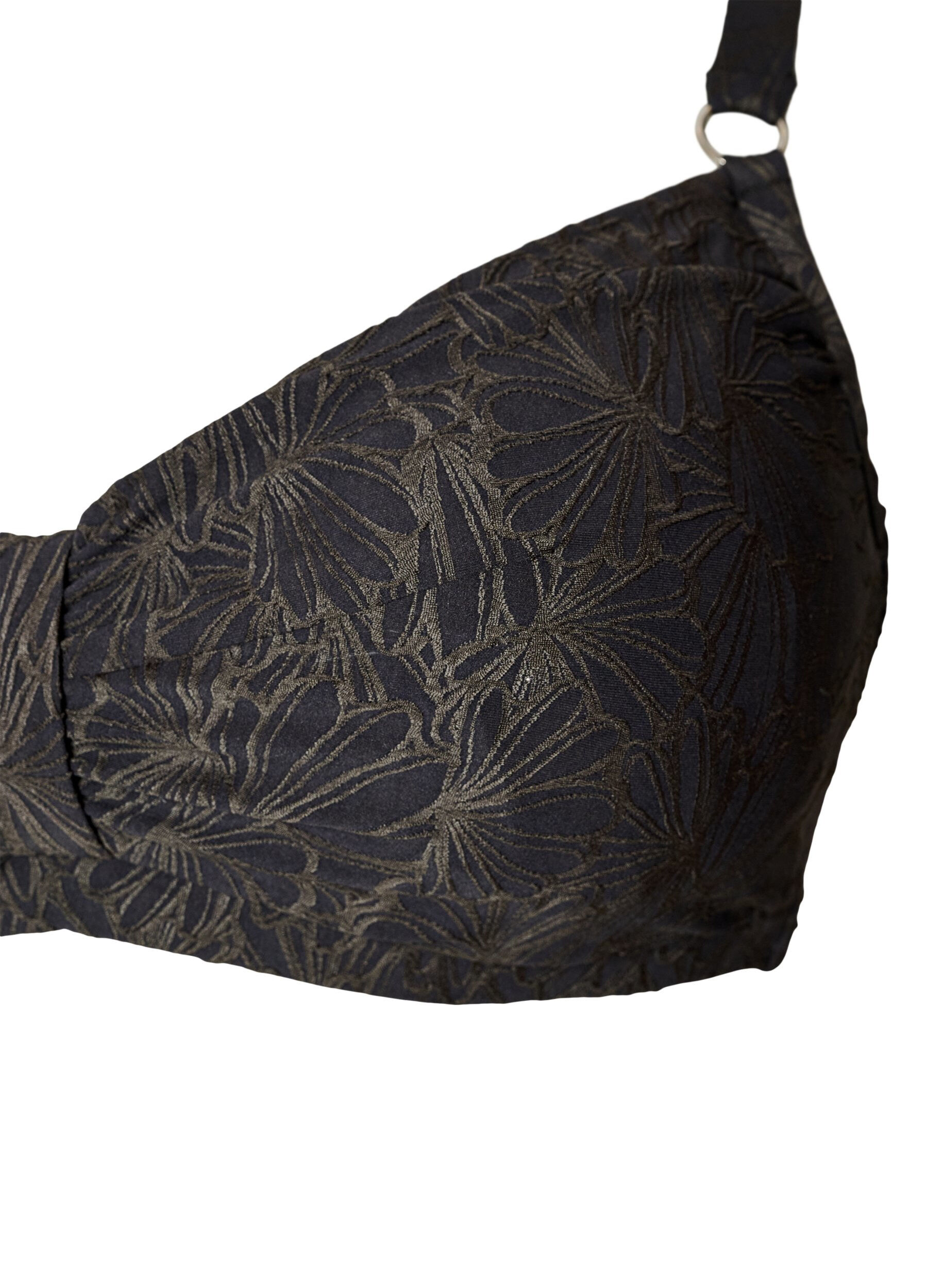 Zizzi Beugel bikini top met een structuurpatroon, Grijs, Packshot image number 2