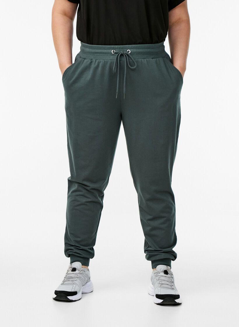 Losse trainingsbroek met zakken, Groen, Model image number 2