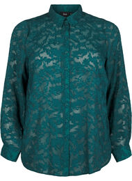 Jacquard overhemd met knopen, Rain Forest